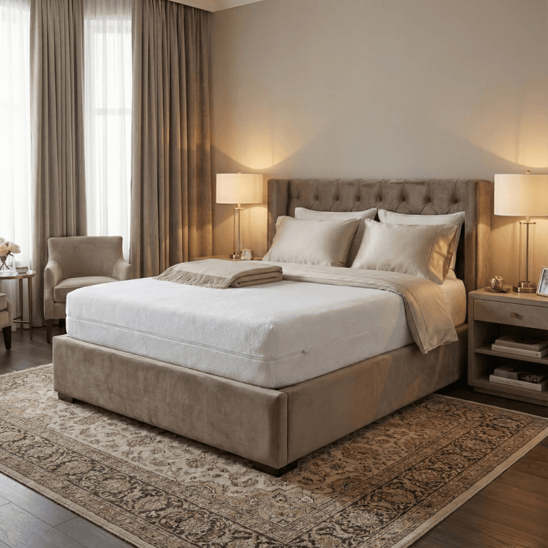 Housse de matelas intégrale zippée avec tissu bouclette 100% coton - COTON BOUCLETTE INTEGRAL