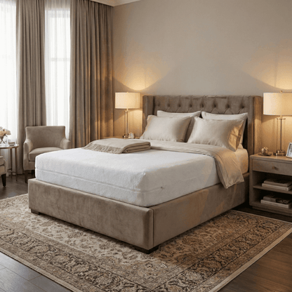 Housse de matelas intégrale zippée avec tissu bouclette 100% coton - COTON BOUCLETTE INTEGRAL
