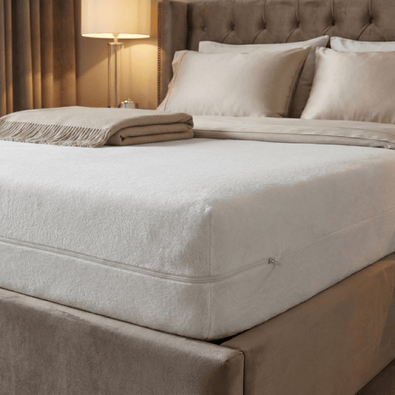 Housse de matelas intégrale zippée avec tissu bouclette 100% coton - COTON BOUCLETTE INTEGRAL