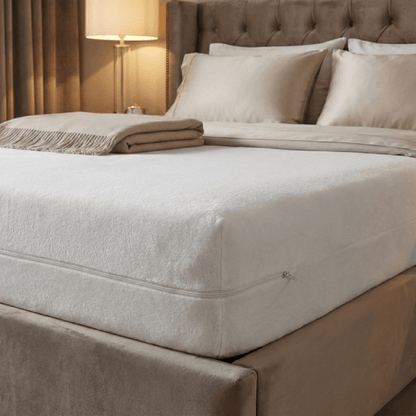 Housse de matelas intégrale zippée avec tissu bouclette 100% coton - COTON BOUCLETTE INTEGRAL