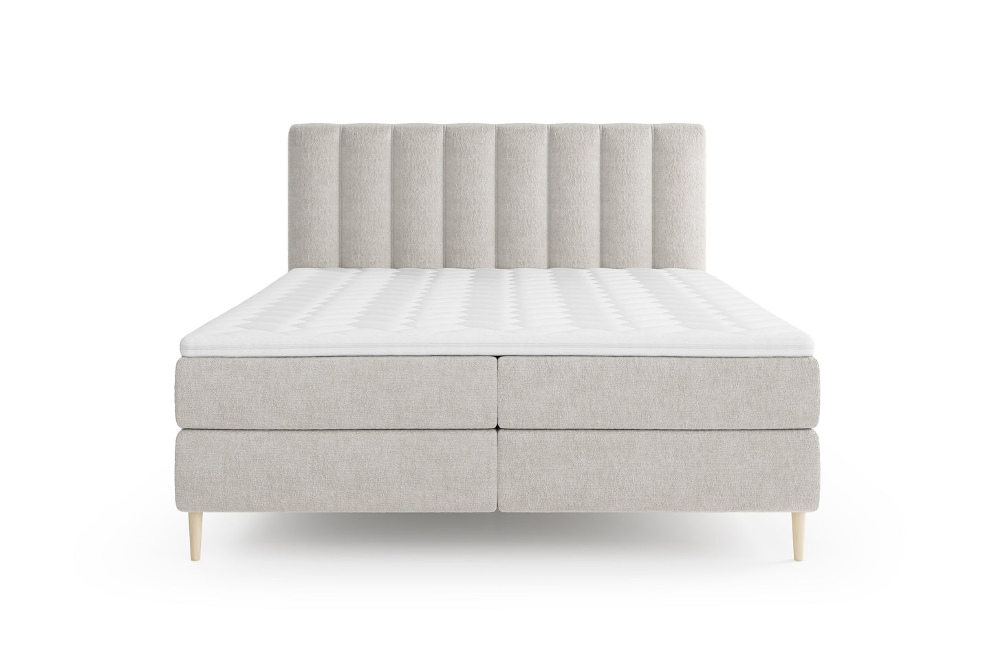 Lit BOXSPRING type BOXBED SOMMEIL - Avec tête de lit, coffre intégré, matelas ressorts ensachés et surmatelas inclus