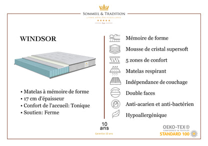 Memory foam mattress - WINDSOR 17 cm
